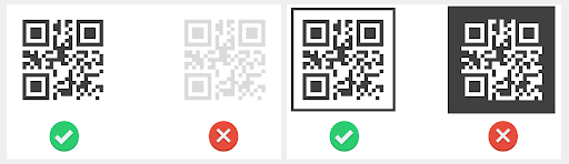 qr code contrast dos and donts